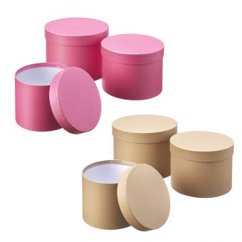 Round Symphony Lined Hat Boxes (Set of 3)