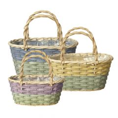 Ellie Shopper Lined Baskets (Set of 2)